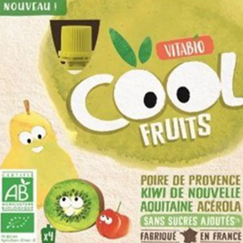 Gourdes sucrées Cool Fruits de Poire et Kiwi