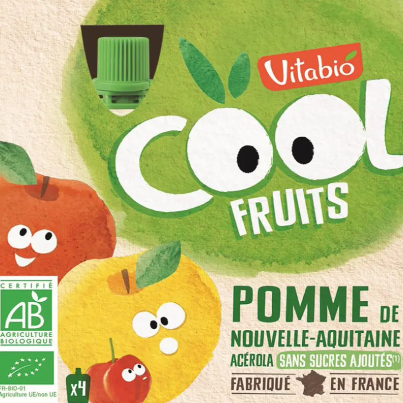 Gourdes sucrées Cool Fruits de Pomme 4x90g