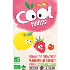 Gourdes sucrées Cool Fruits de Pomme et Framboise 12x90g