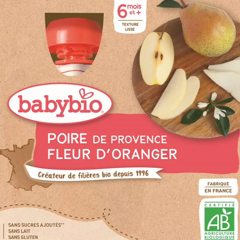 Gourde sucrée Poire et Fleur d'Oranger