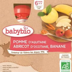 Gourde sucrée Pomme, Abricot et Banane 4x90g