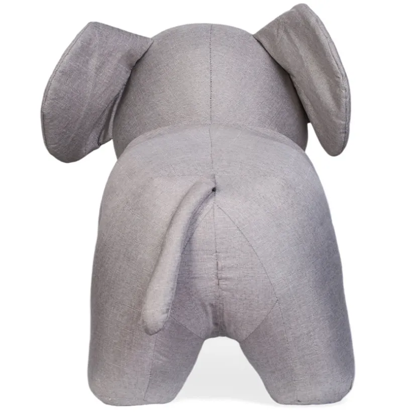 Grande peluche Éléphant 48cm Lin Gris