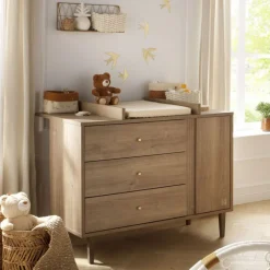 Grand plan à langer pour commode Mokka aspect chêne mokka
