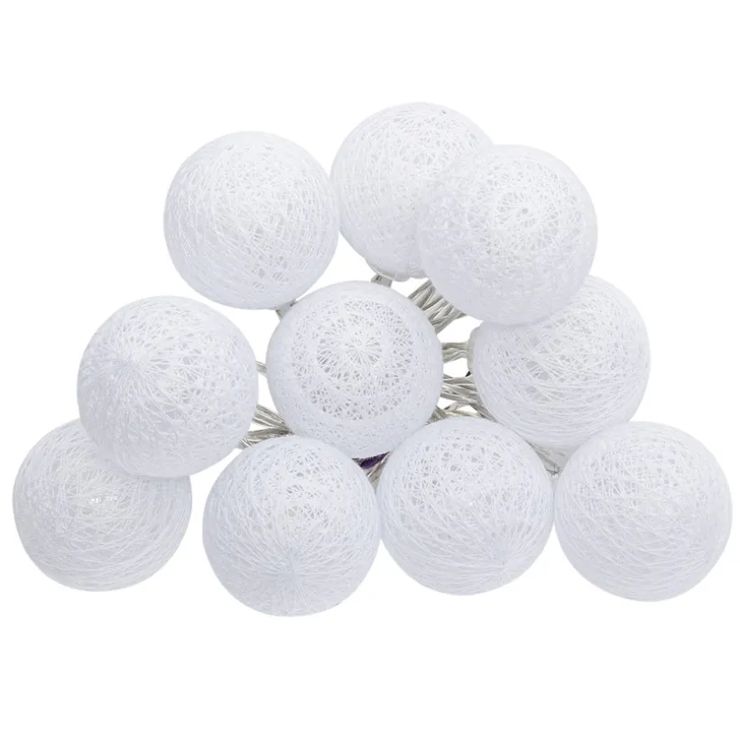 Guirlande lumineuse LED 10 boules - Blanc