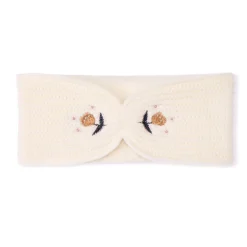 Headband en tricot brodé et doublé pour bébé fille