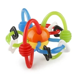 Hochet à anneaux et poignées multicolores