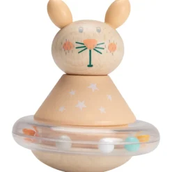 Hochet culbuto à billes - Lapin orange