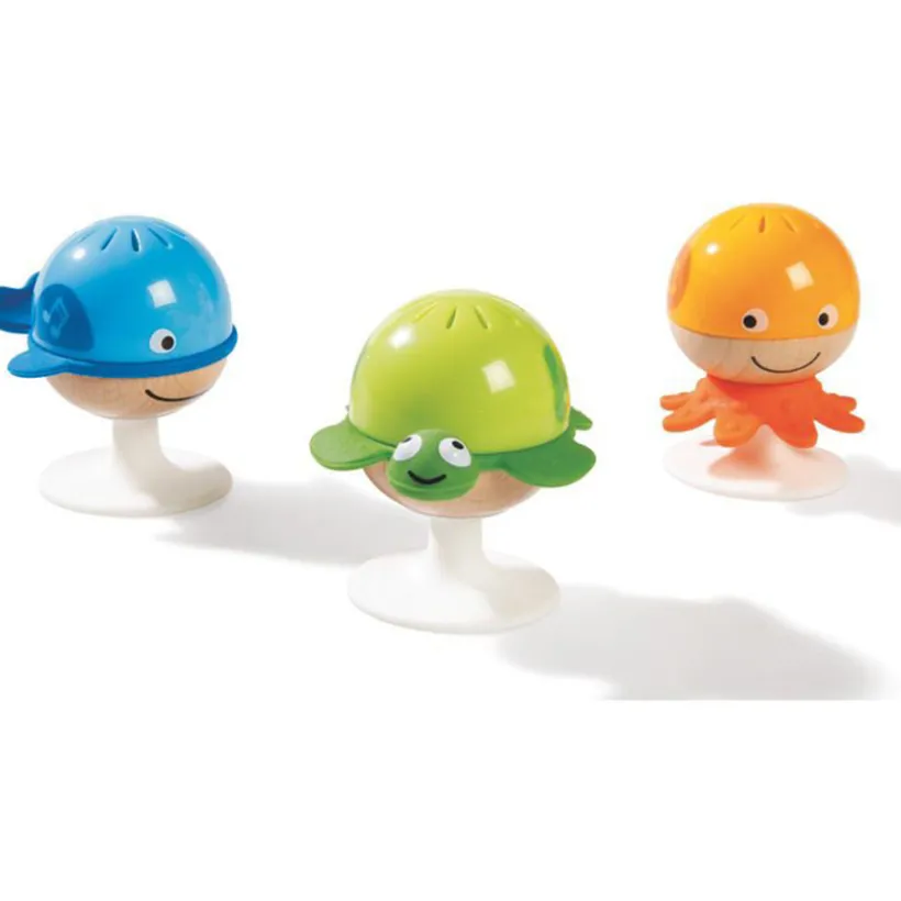 3 Hochets animaux marins avec ventouse