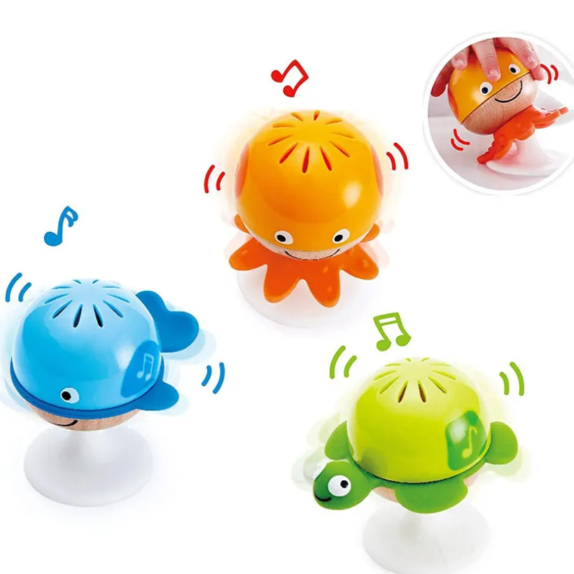 3 Hochets animaux marins avec ventouse