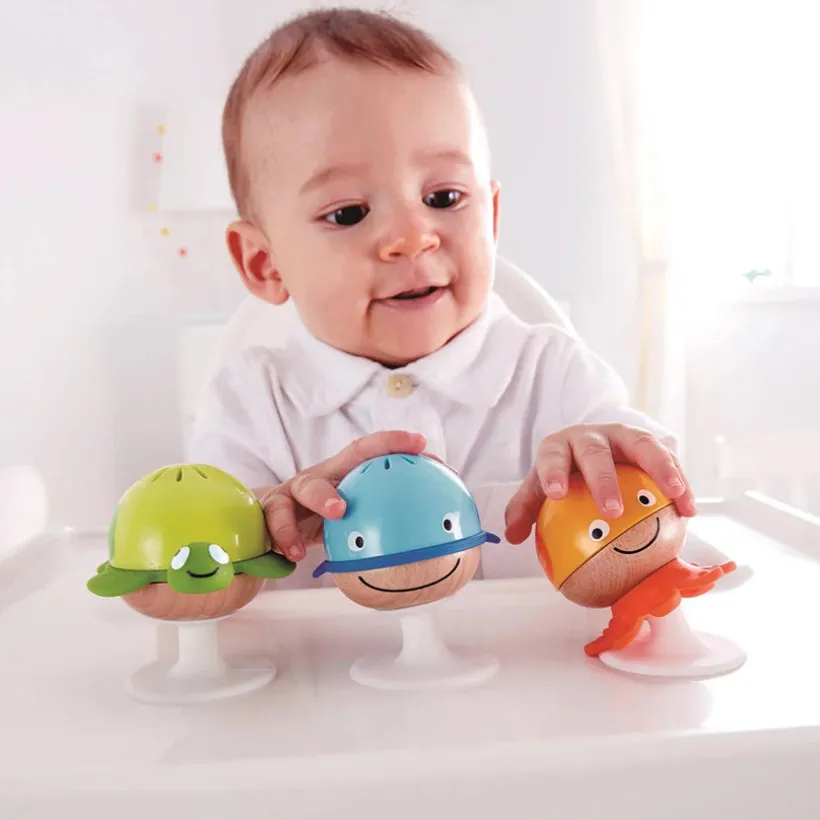 3 Hochets animaux marins avec ventouse