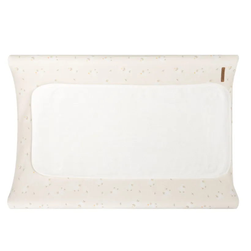 Housse de matelas à langer imprimé moutons La Vie à la Ferme beige