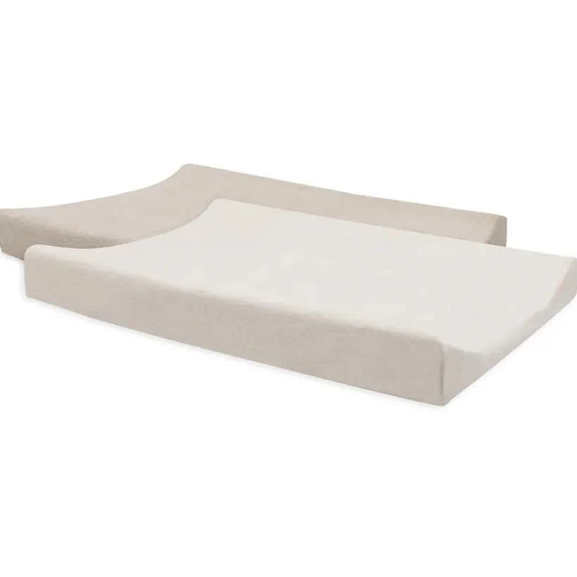 Housse matelas à langer éponge - Oatmeal/sable - 50x70 cm - 2 Pcs