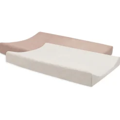 Housse matelas à langer éponge - Rose sauvage/Ivoire - 50x70 cm - 2 Pcs