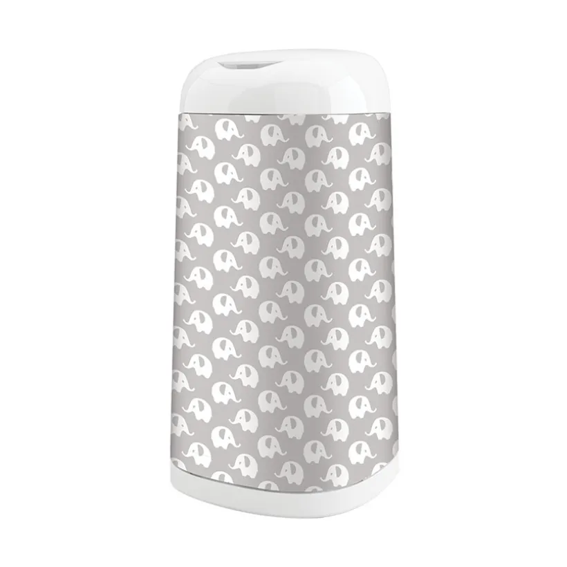 Housse pour poubelle à couches Dress up – Eléphants gris