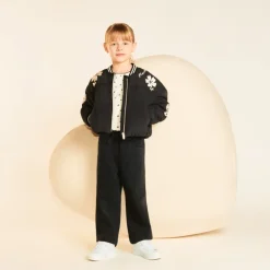 Jean droit et large uni pour fille