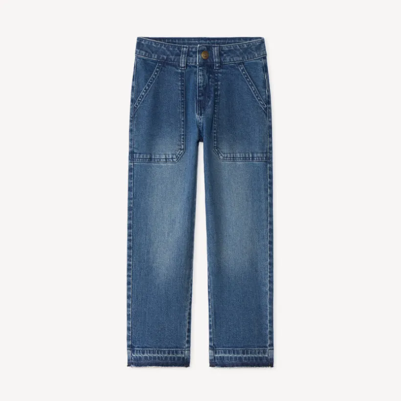 Jean droit garçon print en relief Vintage Sport