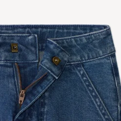 Jean droit garçon print en relief Vintage Sport