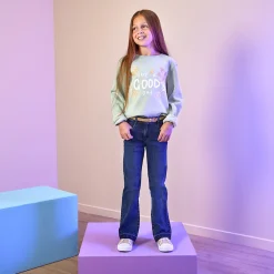 Jean en denim coupe évasé pour fille