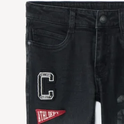 Jean en denim doublé avec label fantaisie pour garçon