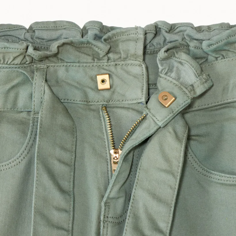 Jean fille coupe paperbag avec ceinture