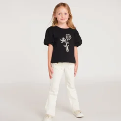 Jean flare avec poches plaquées pour fille