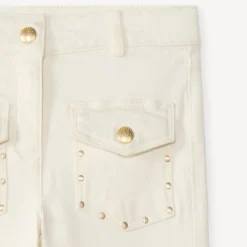 Jean flare avec poches plaquées pour fille