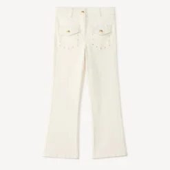Jean flare avec poches plaquées pour fille