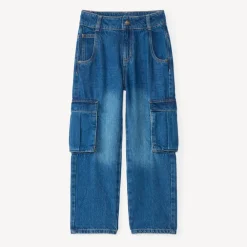 Jean garçon cargo loose en denim