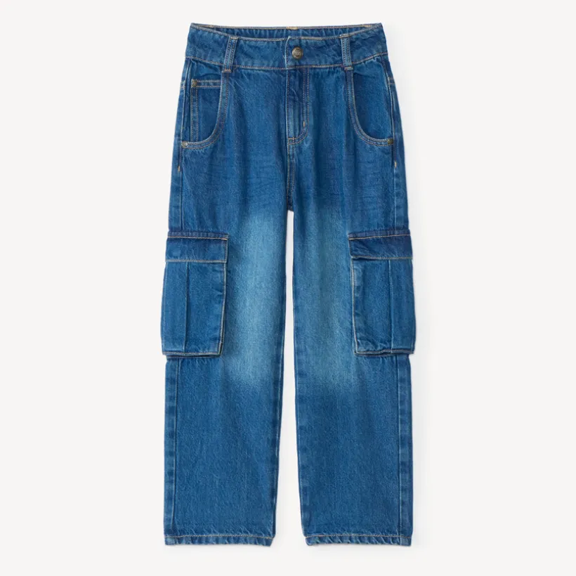 Jean garçon cargo loose en denim