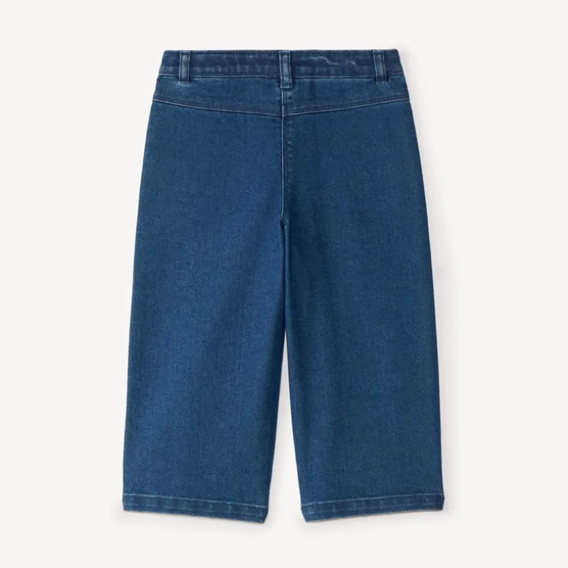 Jean large broderie tulipe pour bébé fille
