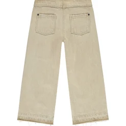 Jean large effet délavé à franges pour fille