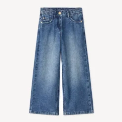 Jean large en denim bleu stone pour fille
