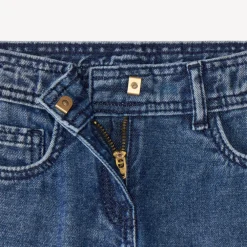 Jean large en denim bleu stone pour fille