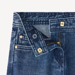 Jean large en denim bleu stone pour fille