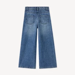 Jean large en denim bleu stone pour fille