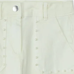 Jean large à poches avec perles nacrées pour fille