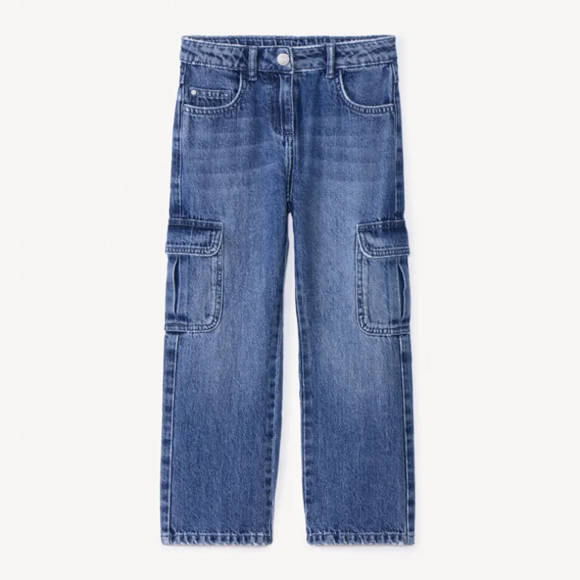 Jean large style cargo pour fille