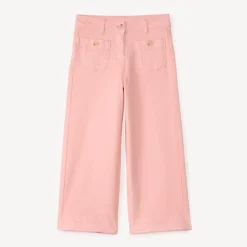 Jean large uni à boutons imitation corne pour fille
