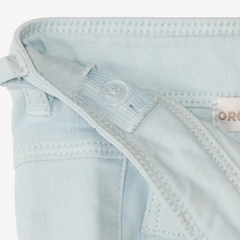 Jean large uni à boutons imitation corne pour fille