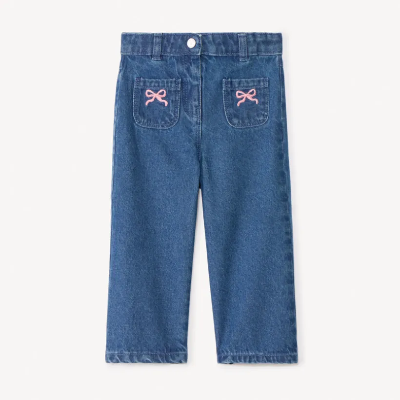 Jean large uni pour bébé fille