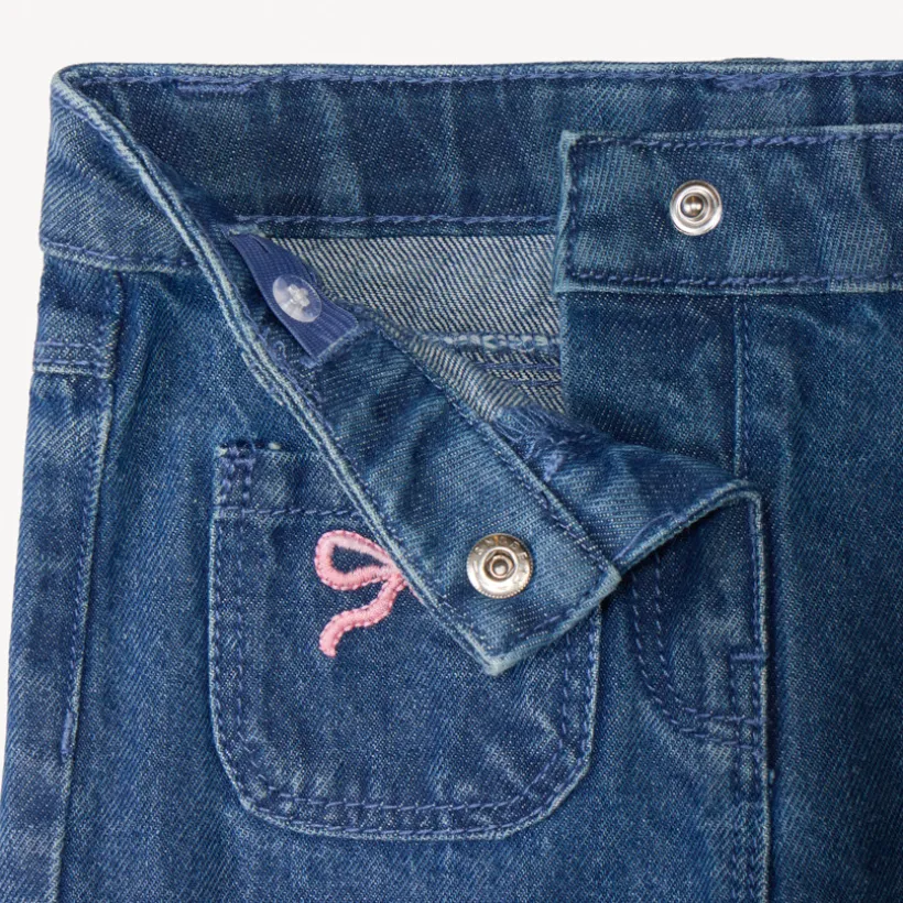Jean large uni pour bébé fille