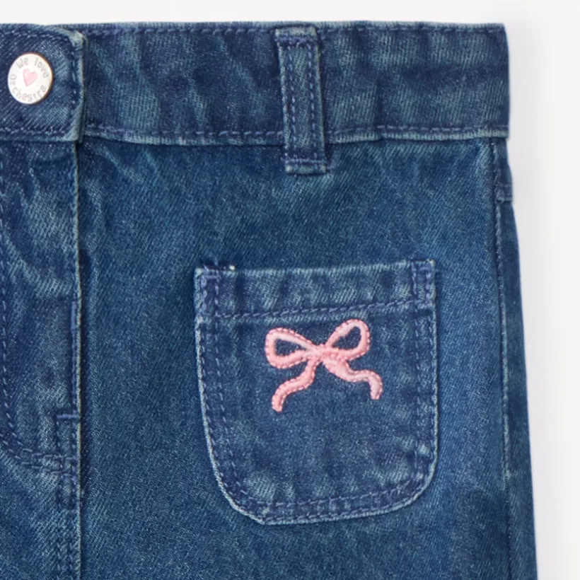Jean large uni pour bébé fille