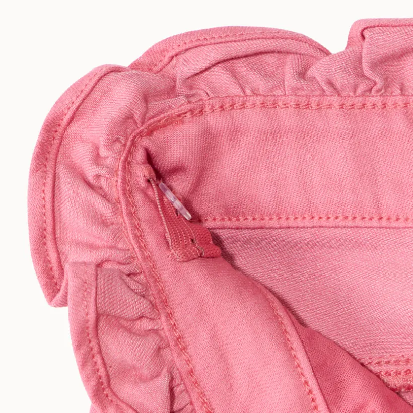 Jean paperbag uni avec ceinture à nouer pour fille