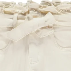 Jean paperbag uni avec ceinture à nouer pour fille