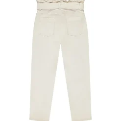 Jean paperbag uni avec ceinture à nouer pour fille
