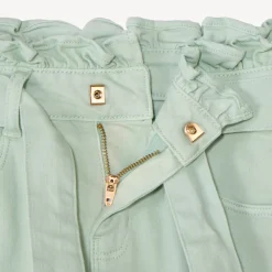 Jean paperbag uni à nouer pour fille