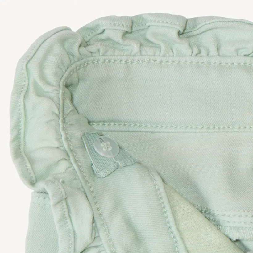 Jean paperbag uni à nouer pour fille