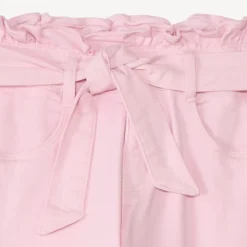 Jean paperbag uni à nouer pour fille