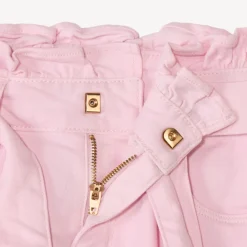 Jean paperbag uni à nouer pour fille