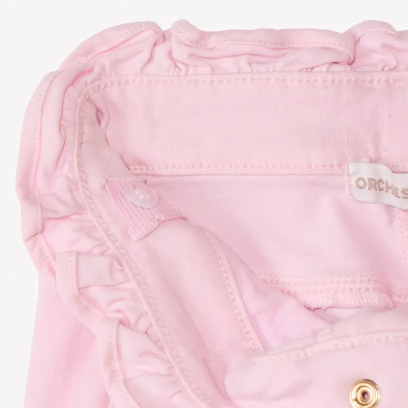 Jean paperbag uni à nouer pour fille